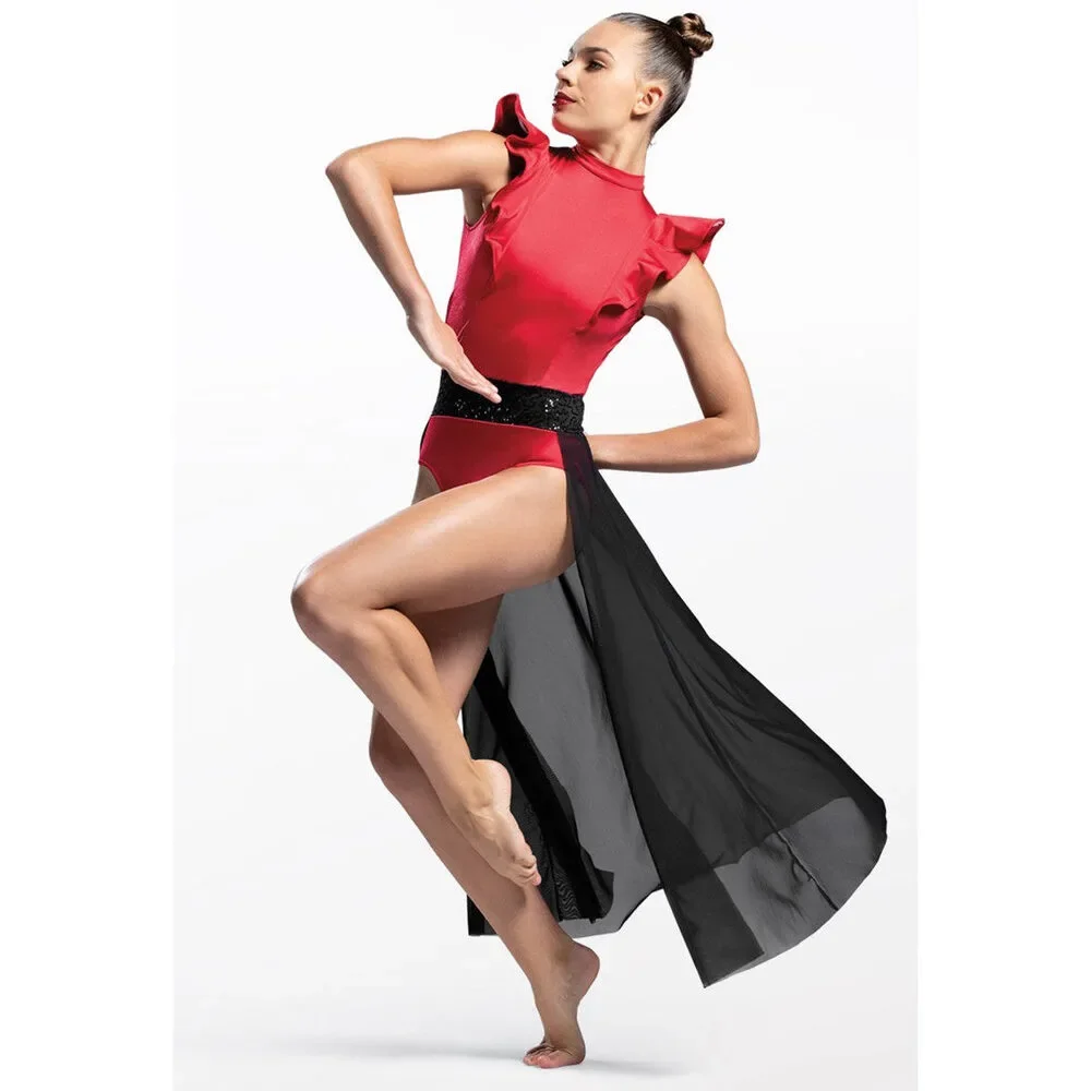 Pre-Owned Dance Costume Weissman D12165 Medium Child Red Ruffles Contemporary S